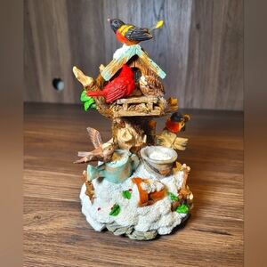 Vintage Westland Giftware Winter Woodland Bird House Music Box Rustic